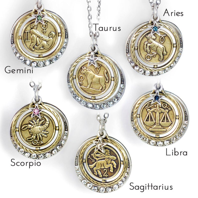 Zodiac Necklace Astrology Necklace Zodiac Jewelry Astrology Etsy