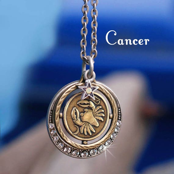 Cancer Necklace Zodiac Jewelry Cancer Jewelry Zodiac Etsy