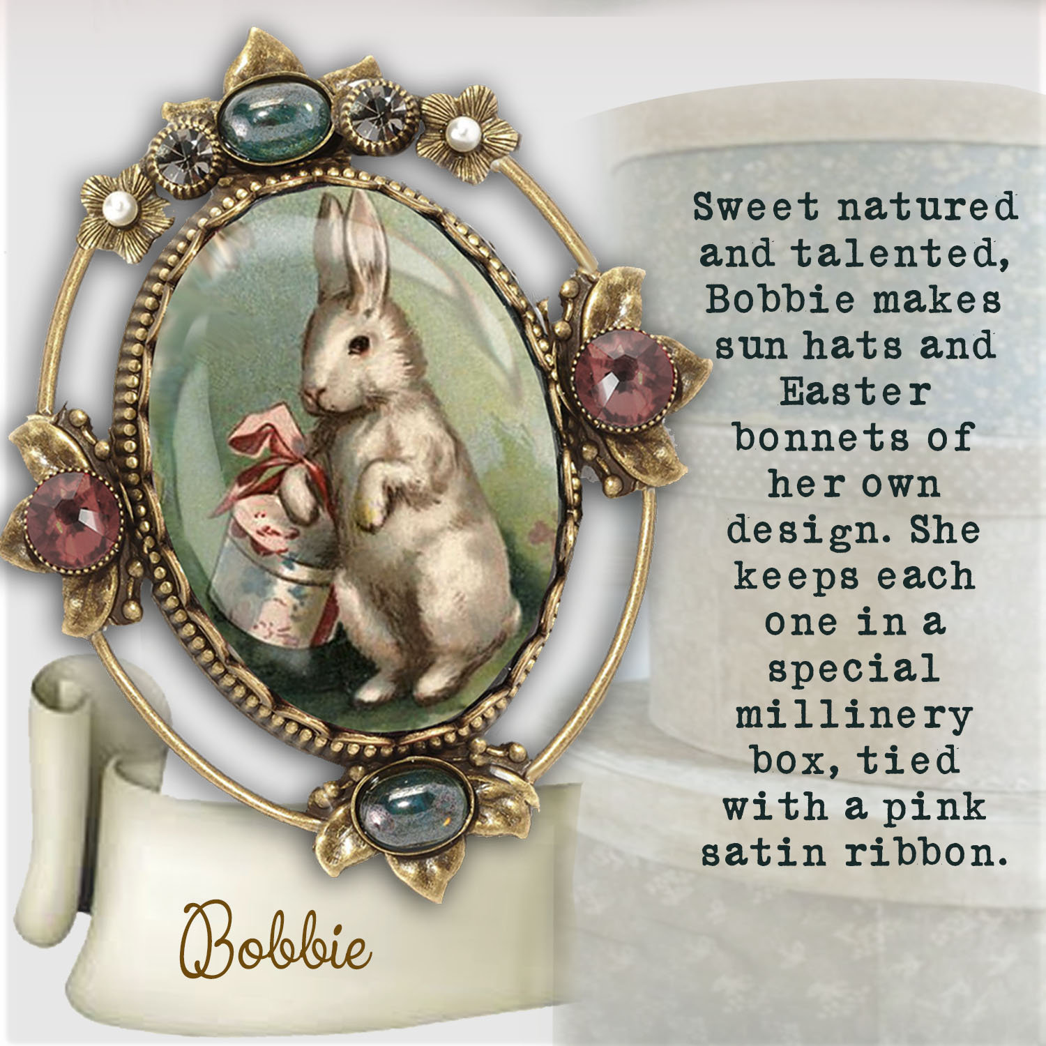 Charming H. POMERANTZ Bunny Rabbit Brooch Pin! - Ruby Lane