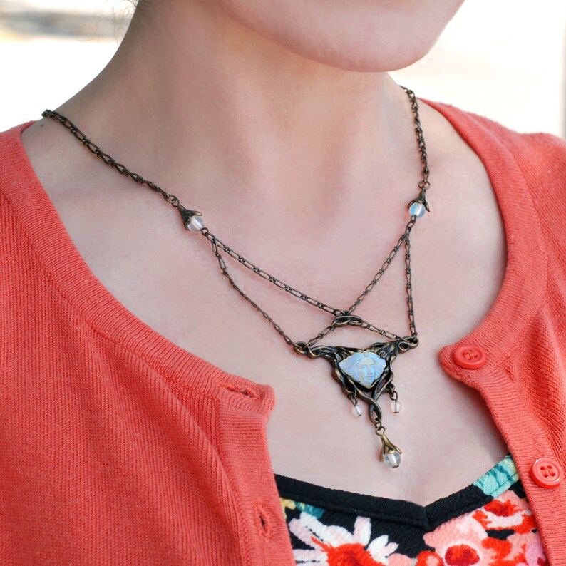 Art Glass Jewelry Art Nouveau Jewelry Futura Necklace Art Nouveau Necklace Art Nouveau Jewelry Vintage Jewelry Belle Epoque N114
