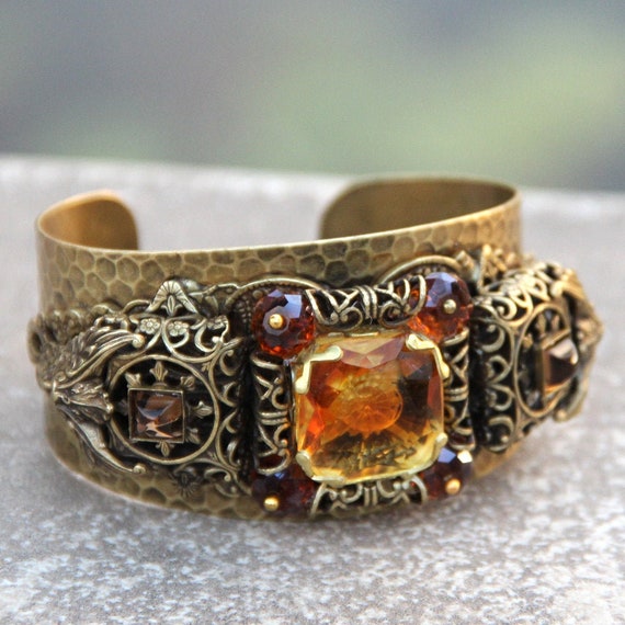 Vintage Topaz Zeus Cuff Bracelet BR276 - Etsy