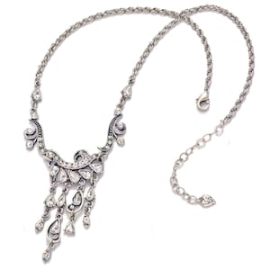 Edwardian Kristall Kette und Ohrringe: Vintage Brautschmuck Set