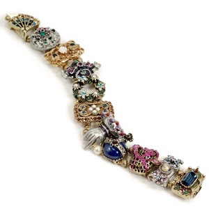 Schuifarmband Queen Elizabeth: Engelse koninklijke bedel, vintage sieraden