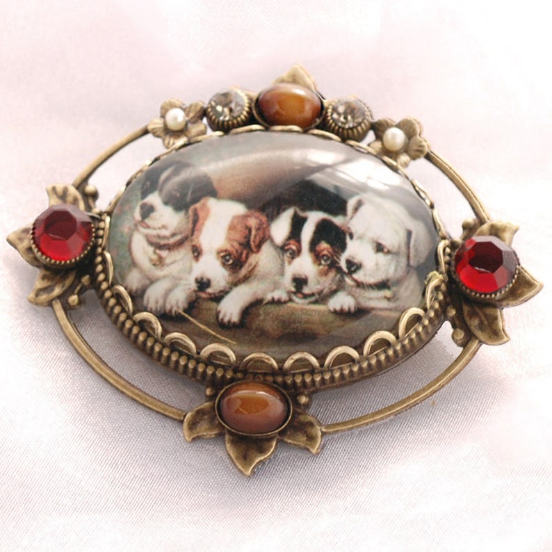 Vintage Christmas Pin Dog Pin Dog Jewelry Vintage Dog Pin Etsy