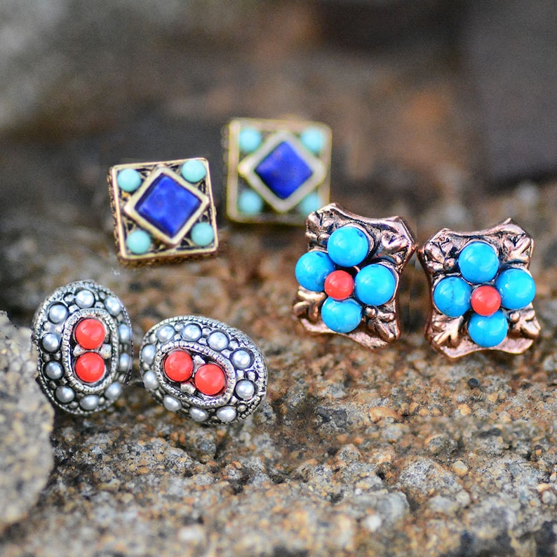 Desert Gypsy Earrings Boho Earrings Southwest Earrings Stud Etsy