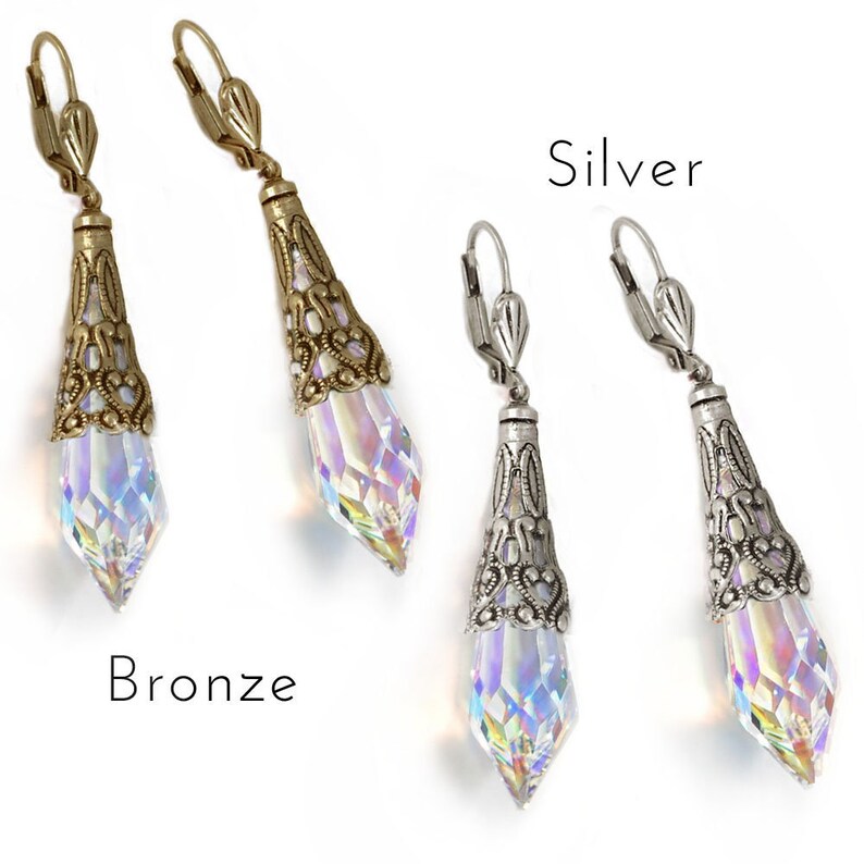 Crystal Prism Earrings Aqua Earrings Crystal Earrings Prism Etsy