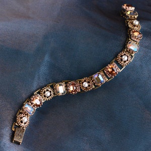 Autumn Bracelet, Topaz Bracelet, Fall Colors Bracelet, Statement Bracelet,  Autumn Haze Jewelry, Crystal Bracelet BR464