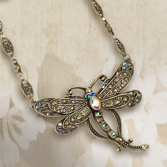 Etsy dragonfly deals necklace