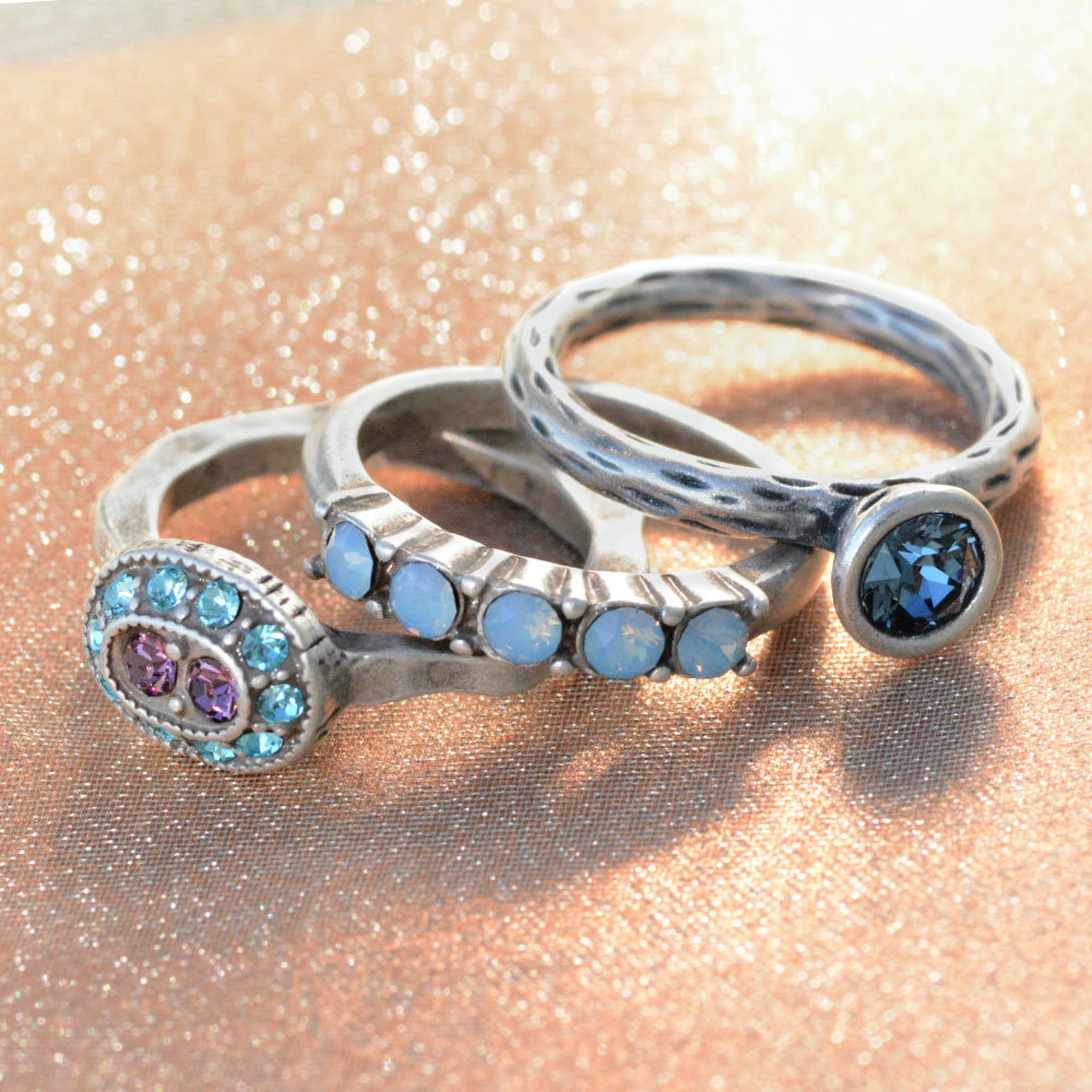 Stacking Rings Set Stackable Rings Antique Ring Stack Etsy