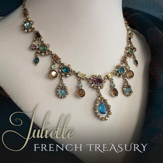 Cross Necklace and Earring Set Antique Finish with Blue Crystals Cross Necklace and Earring Set Antique Finish with Blue Crystals