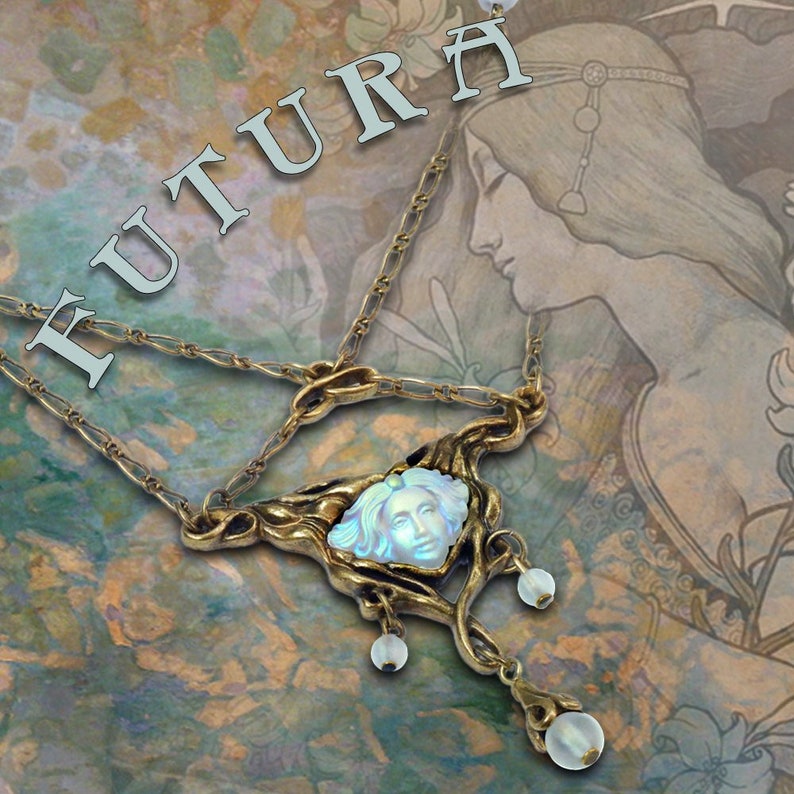 Art Glass Jewelry Art Nouveau Jewelry Futura Necklace Art Nouveau Necklace Art Nouveau Jewelry Vintage Jewelry Belle Epoque N114