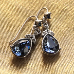 Faceted Crystal Teardrop Earrings: Victorian Wedding Jewelry