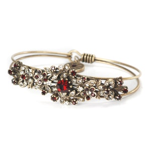 Swarovski Crystal Bangle Bracelet: Victorian Floral Wedding Jewelry