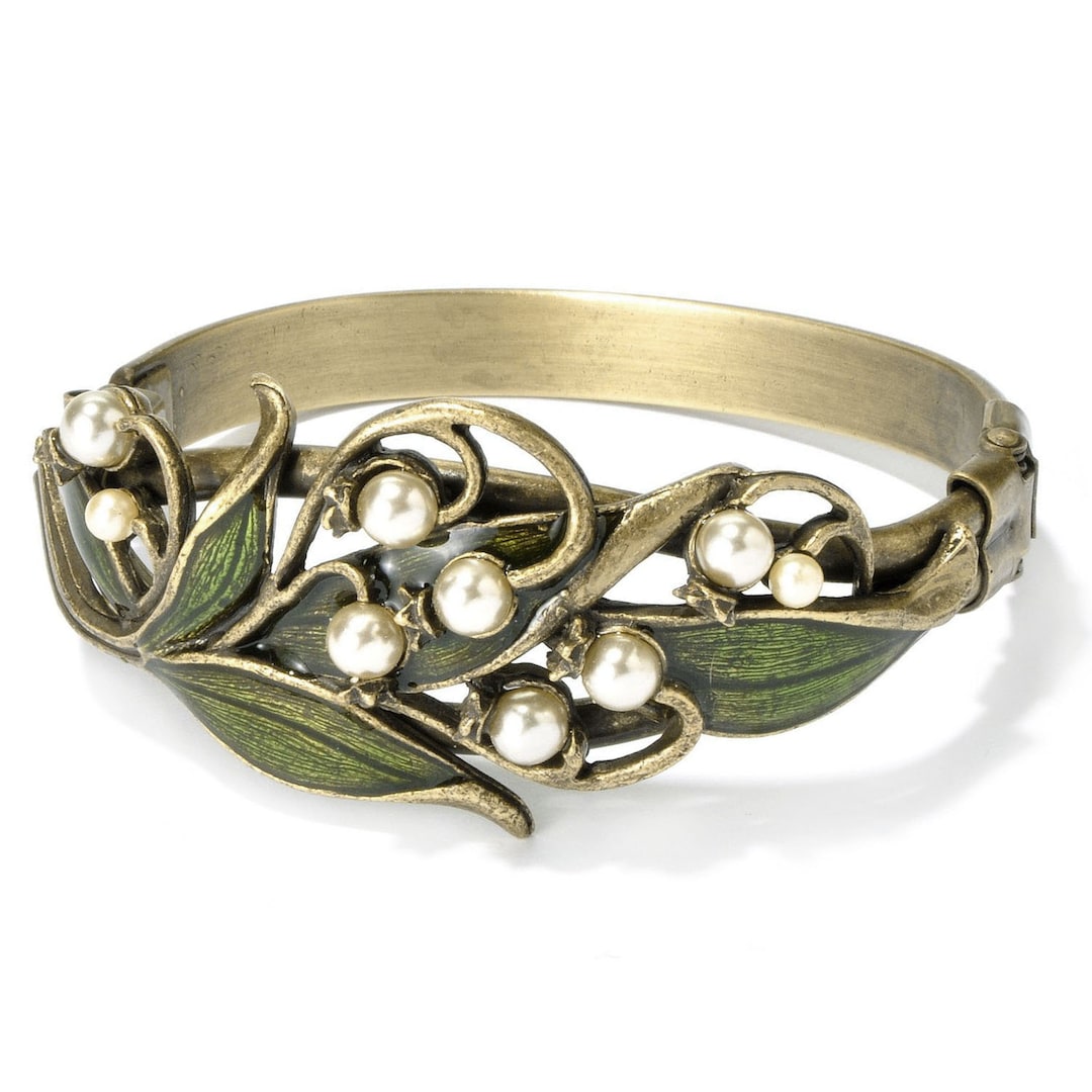 Lily of the Valley Bridal Bracelet, Wedding Bracelet, Art Nouveau