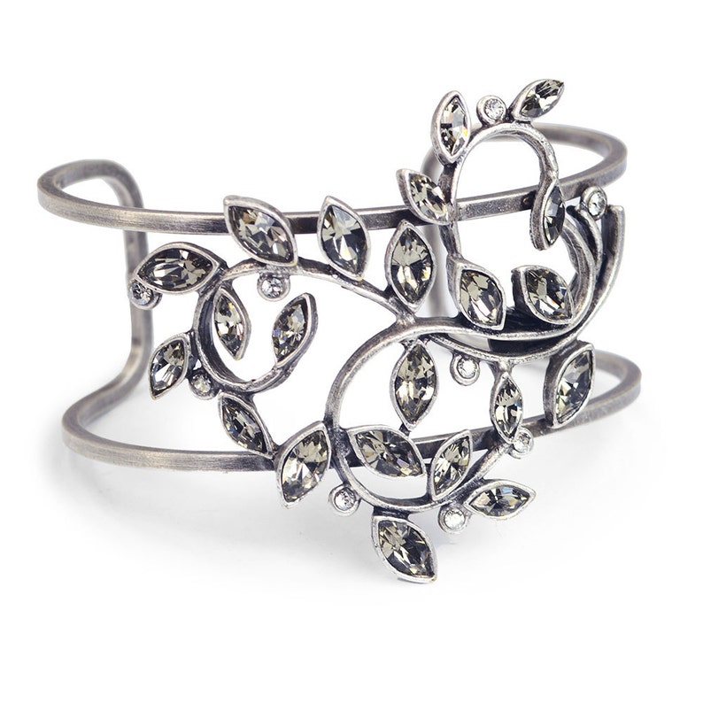 Leaf cuff bracelet Leaves vine marquis bracelet Mid Century Etsy