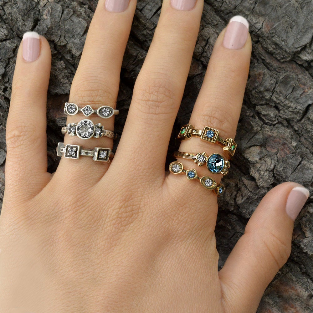 Set of 3 Boho Rings Stack Rings Stacking Rings Inspiration Etsy