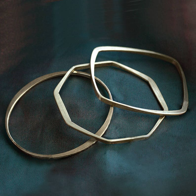 SILVER BANGLE BRACELET- Set of 4