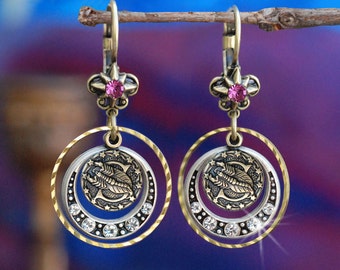 ARIES earrings, Zodiac Jewelry, Astrology jewelry, Aries Gift, celestial jewelry, gift for Aries, dangle earrings