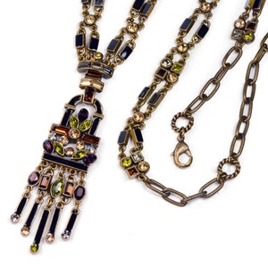 Art Deco Crystal Fringe Flapper Necklace, Art Deco Jewelry, Long Necklace, Crystal Necklace, Gatsby Jewelry, 1920s Flapper Jewelry N782