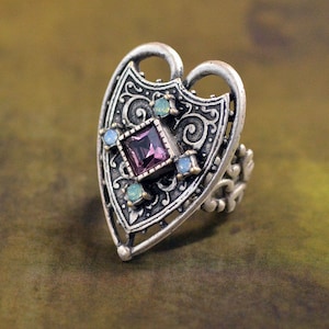 Renaissance Hart Ring, Renaissance Sieraden, Elizabethaanse Ring, Gotische Ring, Middeleeuwse Ring, Hart Ring, Victoriaanse Ring, Gotische Sieraden R556