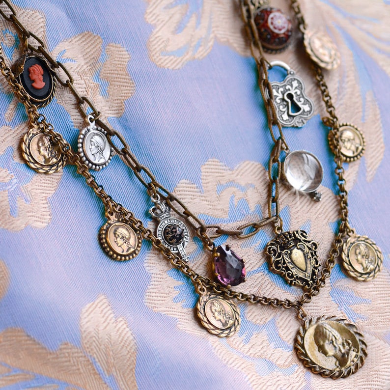 Vintage Charm Necklace Sweet Romance French Necklace Etsy
