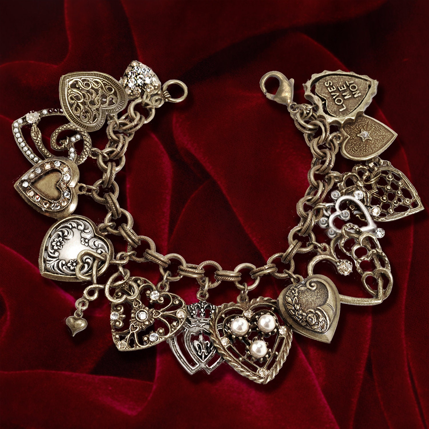 Unique Heart charm bracelet for women & girl (pack of 2 pis)