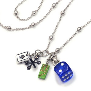 Kansspelen Charme Ketting, Lucky Ketting, Spelstukken, Dobbelsteen Ketting, Domino, Domino, Speelkaart, Jack, Gokken Gift N319