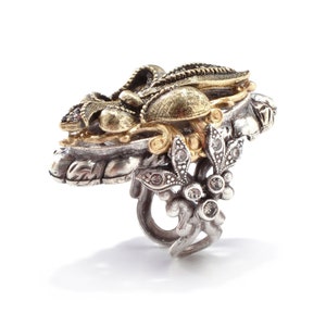 French Ritz Fleur De Lis Ring, Paris Jewelry, Vintage Fleur Ring, Fleur Jewelry, New Orleans Jewelry, Vintage Ring, Antique Ring R336 image 3
