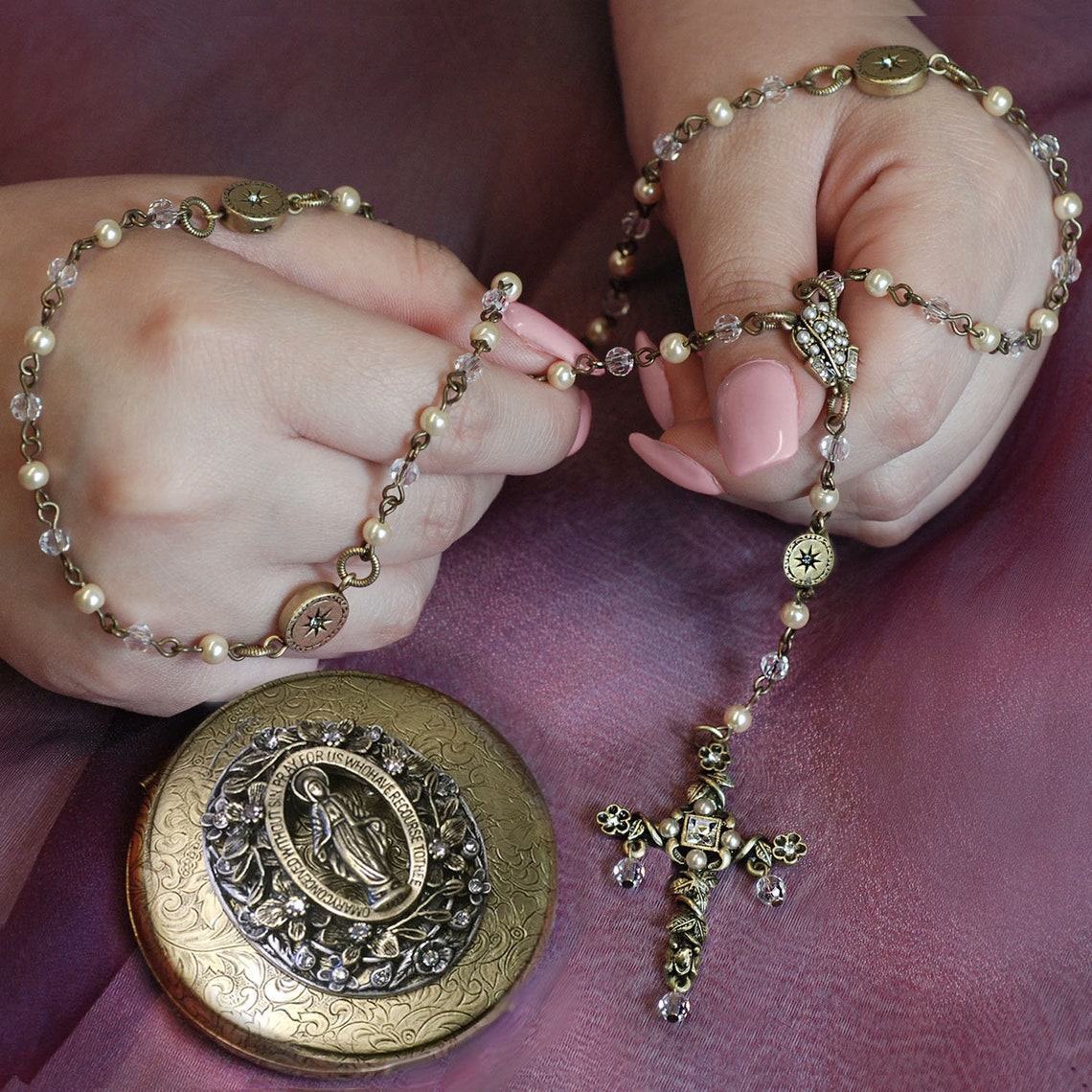 Vintage Rosary Box Our Lady Rosary Holder Blessed Virgin - Etsy