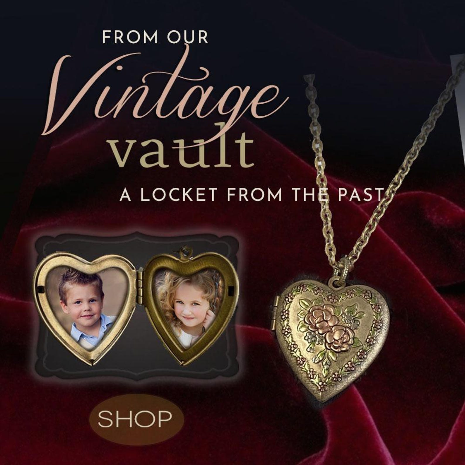 Vintage Victorian Heart Locket Necklace, Rose Theme Sweetheart Gift ...