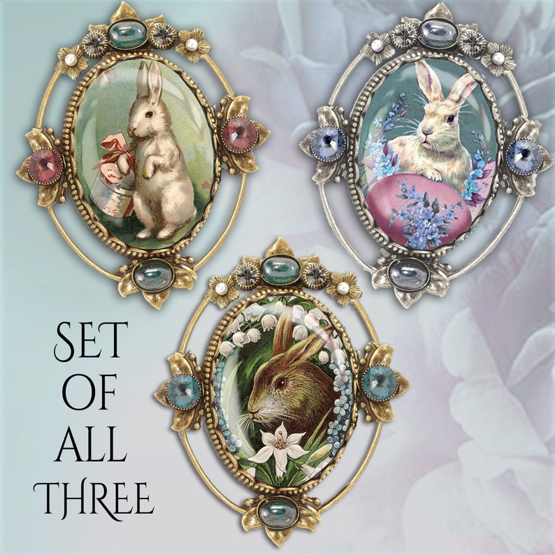Vintage Easter Bunny Pin Set Bunny Rabbit Brooch Easter Pin Etsy