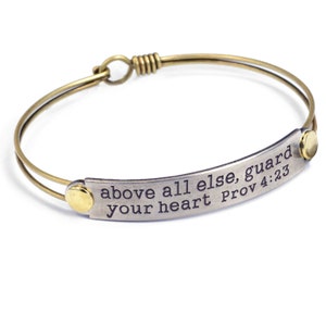 Armband bijbelvers: bewaak vooral je hart Spreuken 4:23, inspirerende sieraden, armband religieus schrift, valentijnscadeau BR516