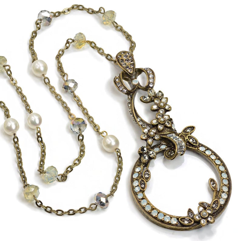 Magnifier Necklace Magnifying Glass Pendant Long Necklace Etsy