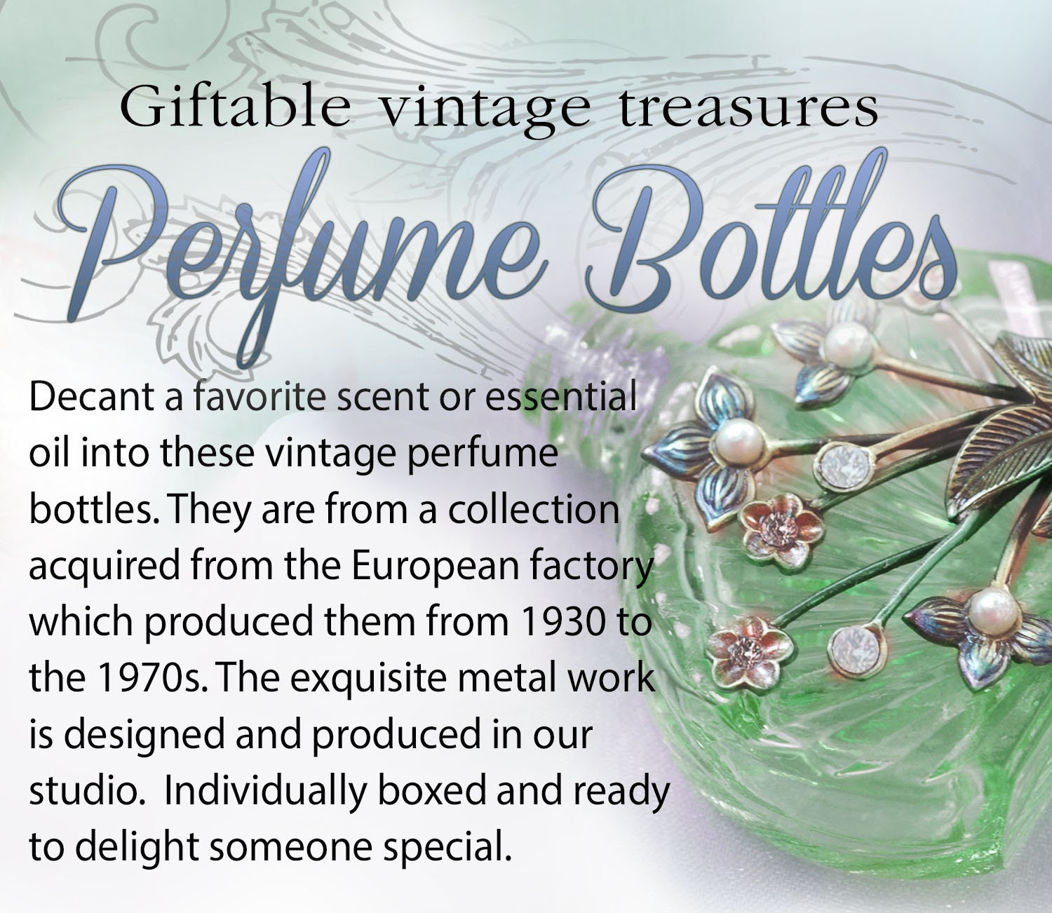 Perfume Bottle Pink Vintage Perfume Essential Oil Bottles