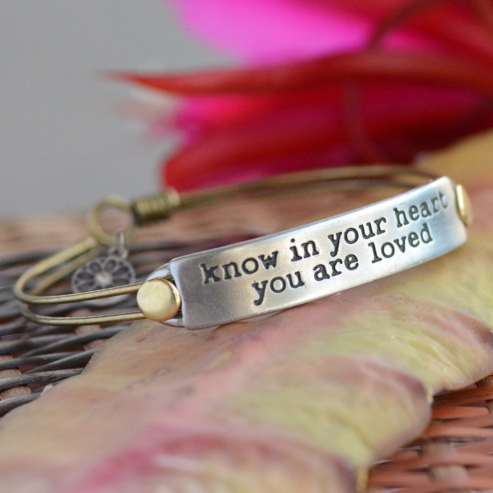Know in Your Heart You Are Loved Love Bracelet Message Jewelry