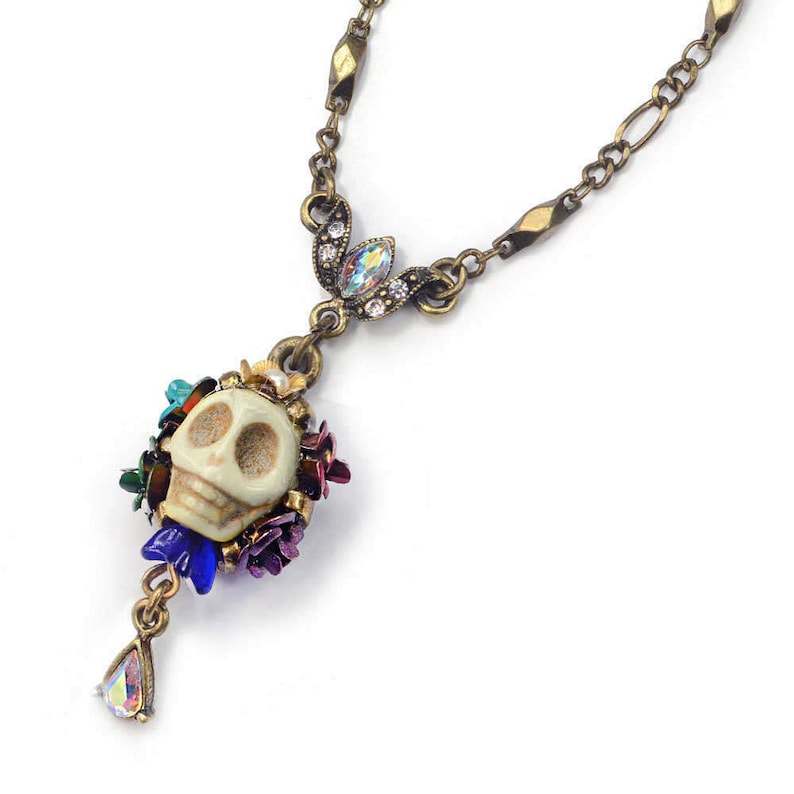 Sugar Skull Necklace Mexican Jewelry Day of the Dead | Etsy