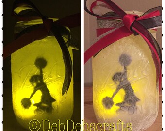 Personalized Cheer gifts Cheerleading gifts Personalized Cheer mason jar night light cheerleader gifts