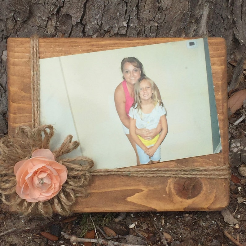 Wood block picture frame 4x6 Stained wooden photo frame Peach Etsy