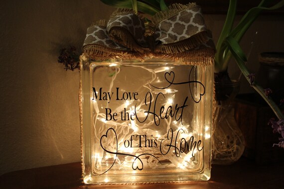 Decorative Glass Blocks With Lights New Home Housewarming Gift Etsy