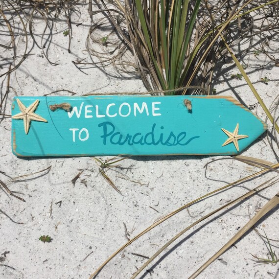 Wood sign Beach decor Front door sign Coastal wall Etsy