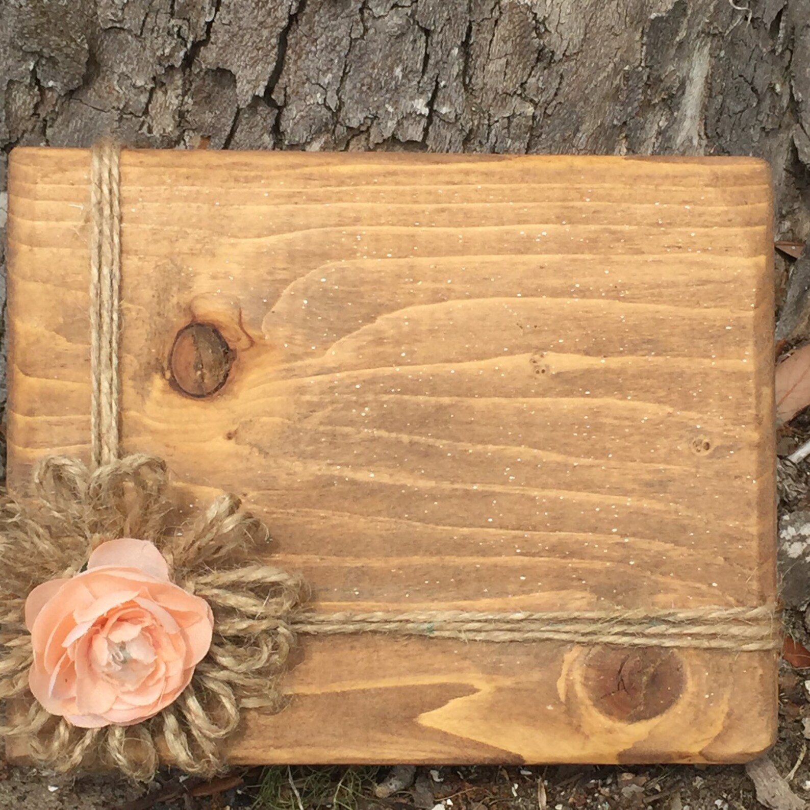 Wood block picture frame 4x6 Stained wooden photo frame Peach Etsy