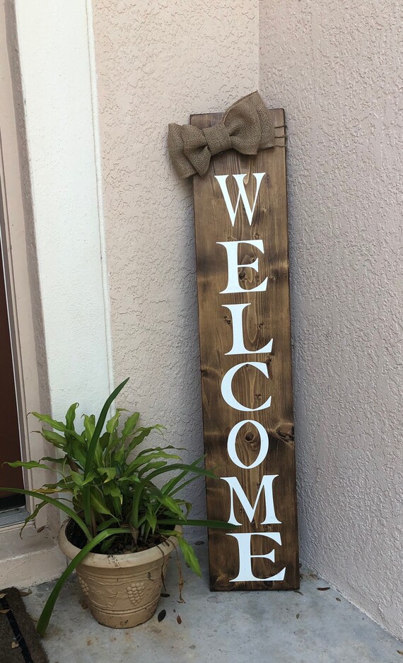 Vertical Welcome Sign For Front Porch Front Porch Sign Front Etsy