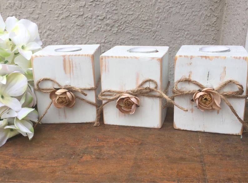 Rustic Candle Holder Centerpiece Rustic Country Wedding Etsy