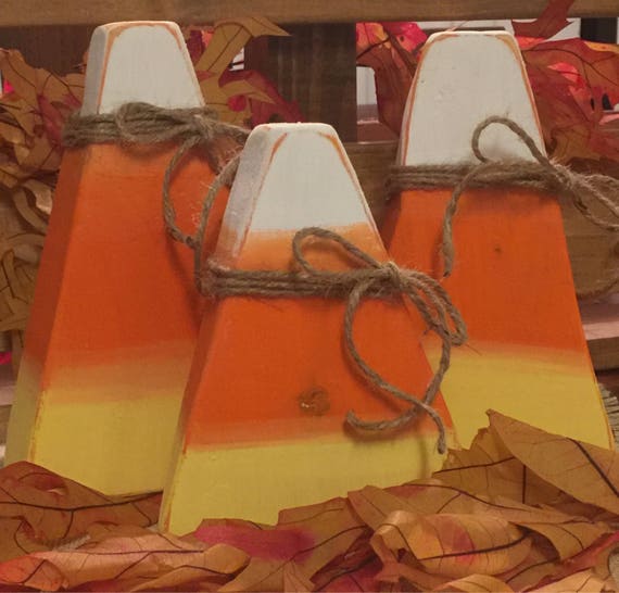 Wood Candy Corn Halloween Decor Fall Country Fall Decor Rustic Etsy