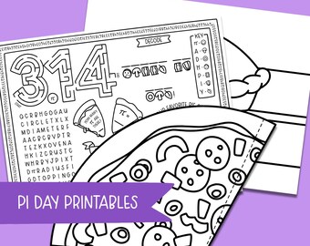 Pi Day Activity Worksheet | Word Search, Decode, Puzzle | Pizza Hat | Pie Headband (PDF Download)