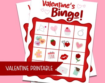 Valentine's Day Bingo Game | 35 Printable Cards (PDF Download)