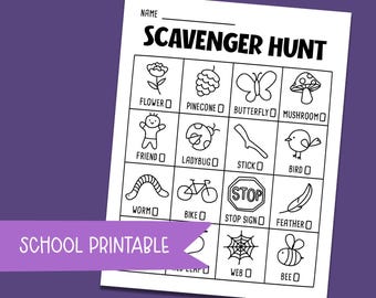 Kids Colorable Scavenger Hunt Printable | Outdoor Game (PDF)
