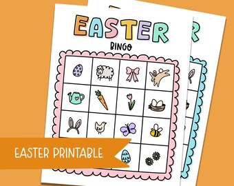 Easter Bingo Printable Cards | Kids Spring Classroom Party Game (PDF Download)