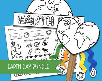 Earth Day Activity Pack for Kids | Craft, Crown, Worksheet (Digital Download)