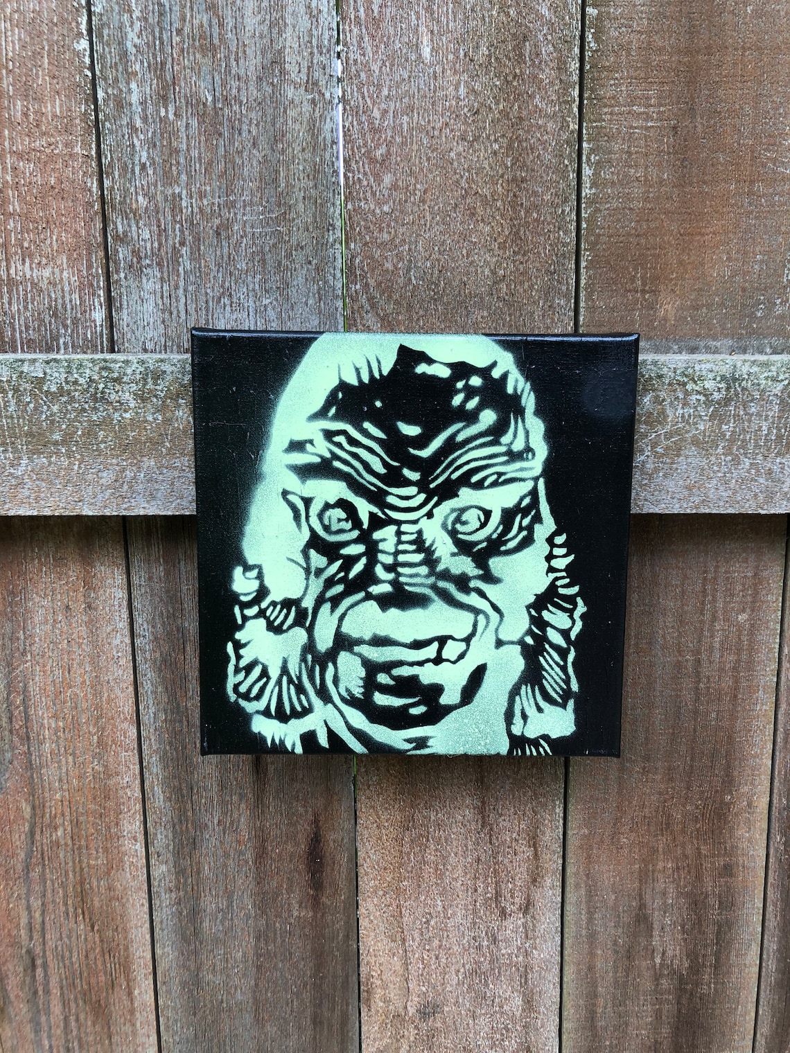 Hand Painted Creature From The Black Lagoon Stencil Black Etsy hand-painted-creature-from-the-black-lagoon-stencil-black-etsy